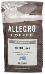 Allegro Coffee Mocha Java ground coffee pack for everyday drip brewing.