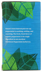 Allegro Tea Organic Northwest Peppermint tea bag steeping beside a hot mug
