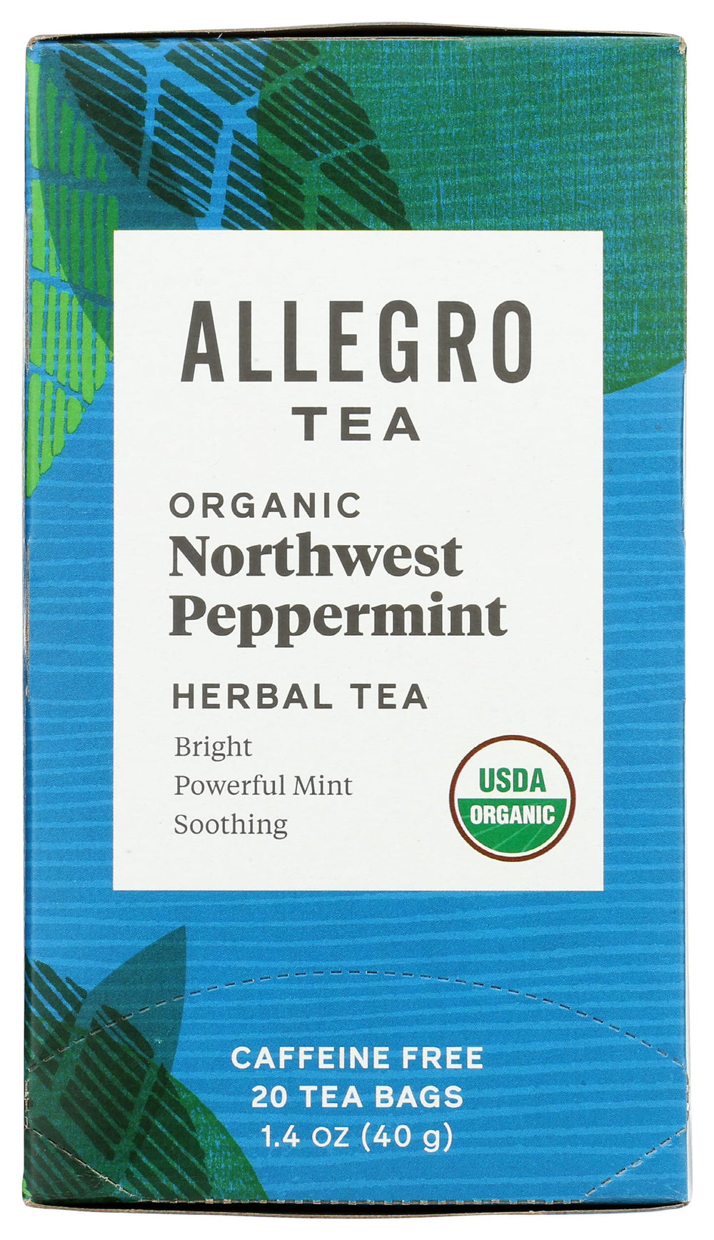 Allegro Tea Organic Northwest Peppermint tea bags ready for a soothing cup