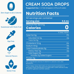 Allways Drops dropper releasing cream soda flavor into water.