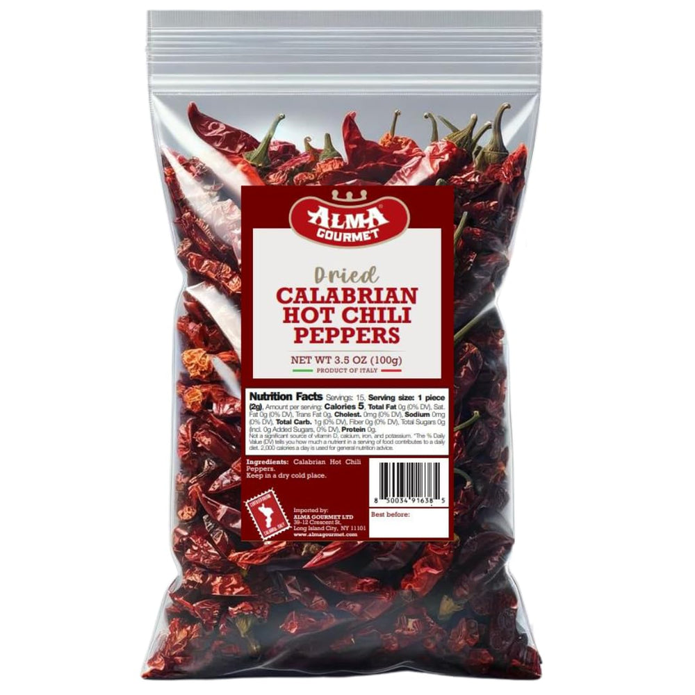 Alma Gourmet Calabrian peppers, whole, add authentic heat to sauces and pizzas