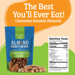 Almond Brothers almonds roasted in copper kettle for rich flavor.