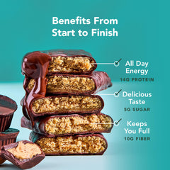 ALOHA Almond Butter Cup bar unwrapped reveals creamy center.