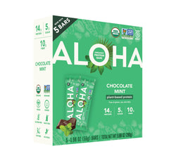 ALOHA Chocolate Mint Protein Bar: convenient bite for a quick breakfast or post-workout protein boost.