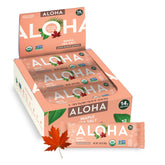 ALOHA Maple Sea Salt Bar packaging showing organic ingredients for on‑the‑go snacking.