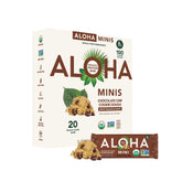 ALOHA Minis chocolate chip cookie dough bar packaging, tasty on-the-go protein support