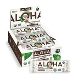 ALOHA coconut chocolate almond protein bars, 12-pack, convenient snack for on-the-go fueling.
