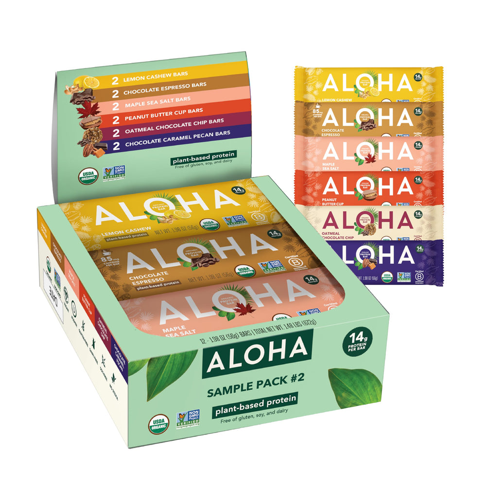 ALOHA Peanut Butter Cup bar for on-the-go energy with plant-based protein.
