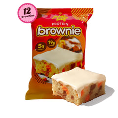 Assorted Prime Bites protein brownies flavors including Peanut Butter Candy Crunch
