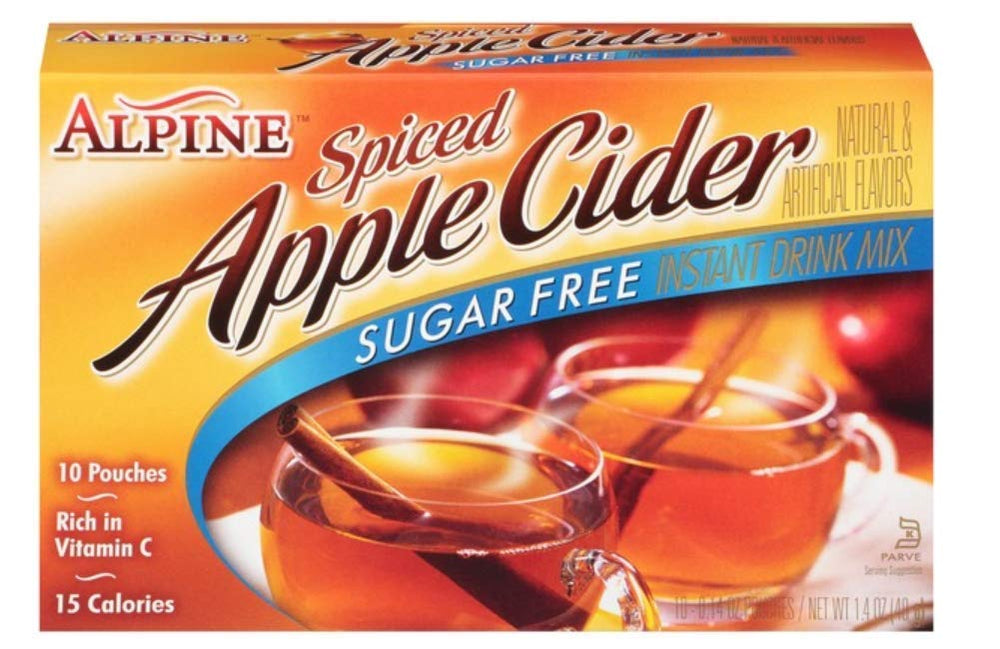 Alpine Spiced Apple Cider 10-pack bottle — sugar-free option for cozy hot drinks