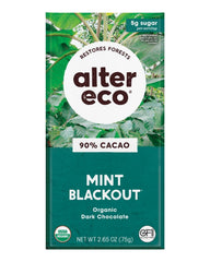 Alter Eco dark chocolate bar, pure dark cocoa, ideal for baking and tasting.