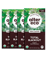 Alter Eco dark chocolate bars 4-pack front view ideal for baking and snacking.