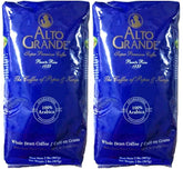 Alto Grande coffee beans in a bag showing rich aroma for home brewing.