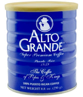 Alto Grande ground coffee canister front view for premium Puerto Rico blend