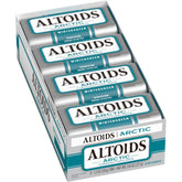 Altoids Arctic Wintergreen mints in a front-view tin for portable breath freshening