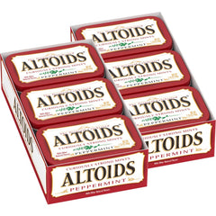 Altoids Classic Peppermint tin close-up for on-the-go freshness.