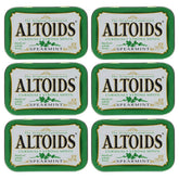 Altoids Curiously Strong Mints Spearmint tins six-pack for travel and meetings.
