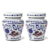 Amarena Fabbri cherries in syrup in a closed jar, perfect dessert garnish.