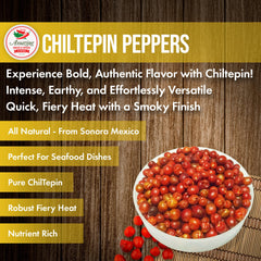 Amazing Chiles & Spices all natural chiltepin peppers show premium quality.