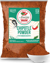Amazing Chiles & Spices chipotle chili powder bottle delivers rich smoky aroma for meats