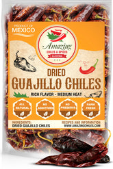 Amazing Chiles & Spices Guajillo chiles dried whole bag for authentic Mexican flavor.