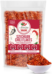 Amazing Chiles Sichuan Chili Flakes bottle front showing bold heat for many meals