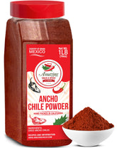 Amazing Chiles & Spices Ancho Chile Powder bottle versatile for sauces and mole
