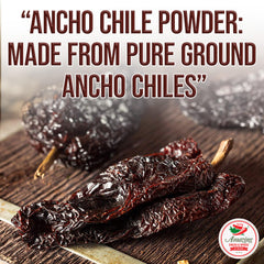 Packaging of Amazing Chiles & Spices ancho powder preserves freshness and aroma.
