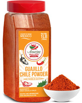 Amazing Chiles & Spices Guajillo Powder jar closeup showing premium grind and aroma