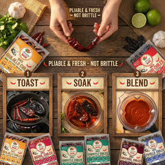 Amazing Chiles & Spices pasilla dried peppers for smoky depth