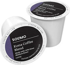 Solimo Kona Blend pods pack with balanced flavor for daily coffee