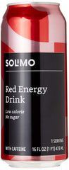 Solimo Red Energy Drink can highlights 152 mg caffeine for focused moments.