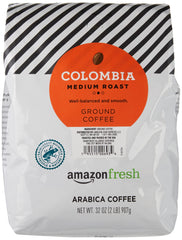 Amazon Fresh Colombia ground coffee bag ready for daily morning brew