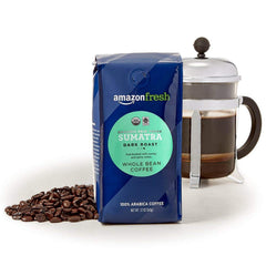 Amazon Fresh dark roast aroma for a bold, satisfying morning cup.