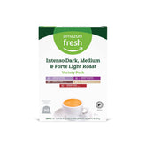 Amazon Fresh Intenso Dark capsules in packaging show bold espresso experience.