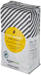 Amazon Fresh Just Bright three-pack coffee bags provide convenient daily brewing options.