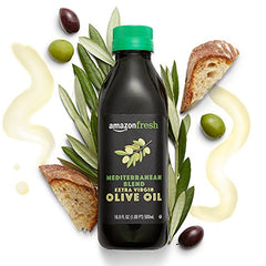 Amazon Fresh Mediterranean EVOO bottle front view for everyday cooking