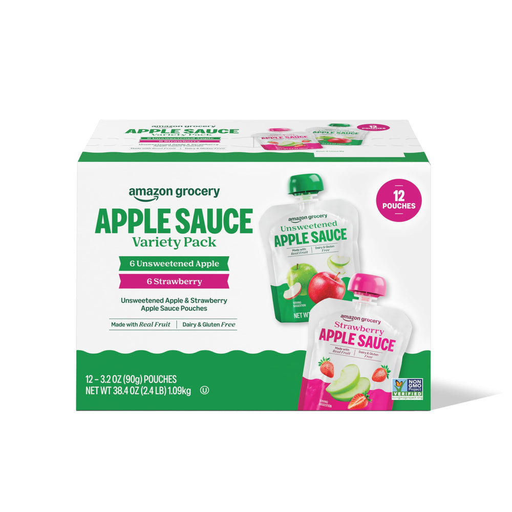 Amazon Grocery Apple Sauce Pouches Unsweetened Apple – convenient on-the-go snack for kids