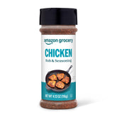 Amazon Grocery chicken rub seasoning jar front, ready to season chicken and fish.