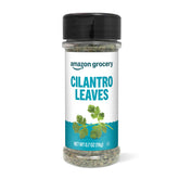 Amazon Grocery Cilantro Leaves 0.7 oz bottle, front view, adds fresh flavor to meals.
