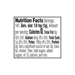 Amazon Grocery Cream of Tartar 5oz label highlights anti-crystallizing benefits for smoother batters.