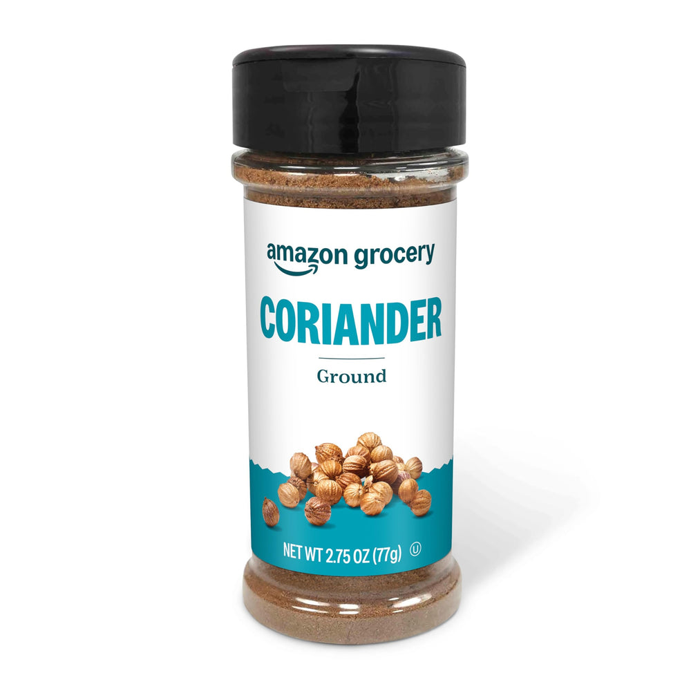 Amazon Grocery ground coriander bottle front for quick, flavorful meals.