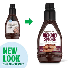 Amazon Grocery Hickory Smoke BBQ Sauce bottle on shelf for easy shopping