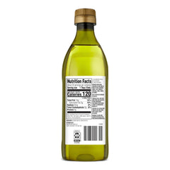 Amazon Grocery olive oil bottle being poured, mild flavor for frying and finishing dishes.