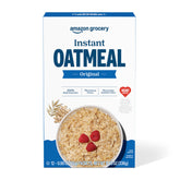 Amazon Grocery Original Instant Oatmeal front packaging for quick breakfasts.