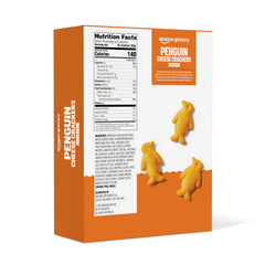 Penguin Cheese Crackers Amazon Grocery box back reveals ingredients and allergen info for planning
