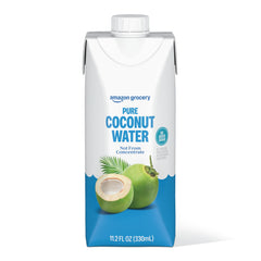 Amazon Grocery Pure Coconut Water pouring into a glass for quick refreshment