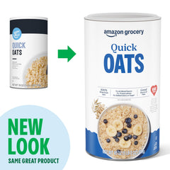 Amazon Grocery Quick Cook Oats bowl topped with fresh fruit and nuts
