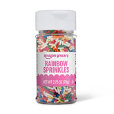Amazon Grocery Rainbow Sprinkles jar for decorating desserts and treats.