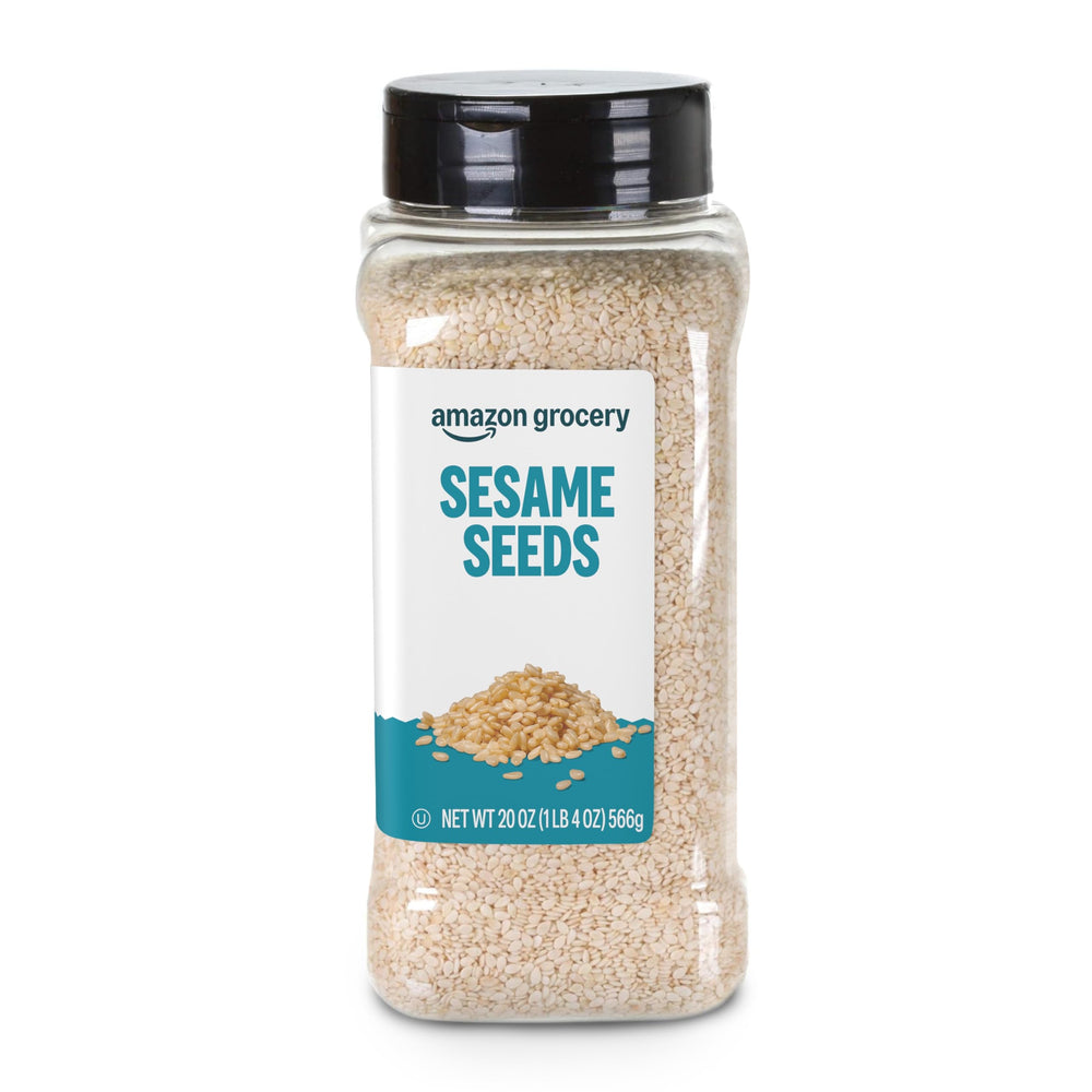 Amazon Grocery sesame seeds 20oz front jar for convenient everyday cooking